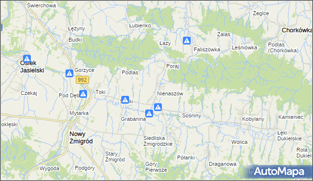 mapa Nienaszów, Nienaszów na mapie Targeo