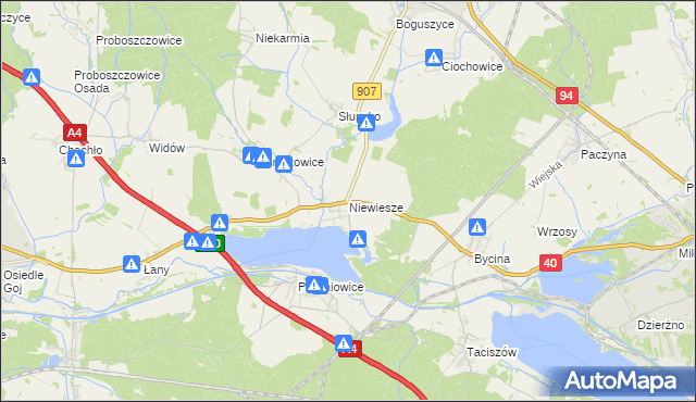 mapa Niewiesze, Niewiesze na mapie Targeo