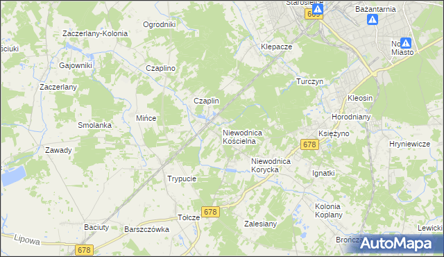 mapa Niewodnica Kościelna, Niewodnica Kościelna na mapie Targeo