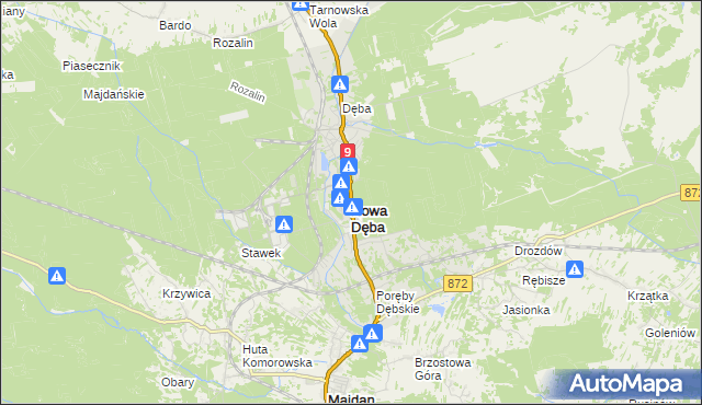 mapa Nowa Dęba, Nowa Dęba na mapie Targeo