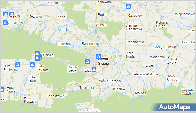 mapa Nowa Słupia, Nowa Słupia na mapie Targeo