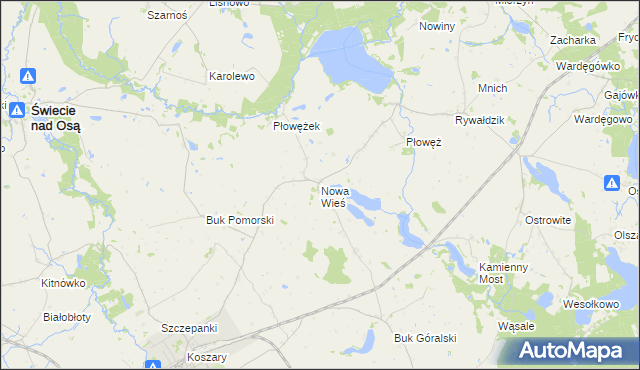 mapa Nowa Wieś gmina Jabłonowo Pomorskie, Nowa Wieś gmina Jabłonowo Pomorskie na mapie Targeo