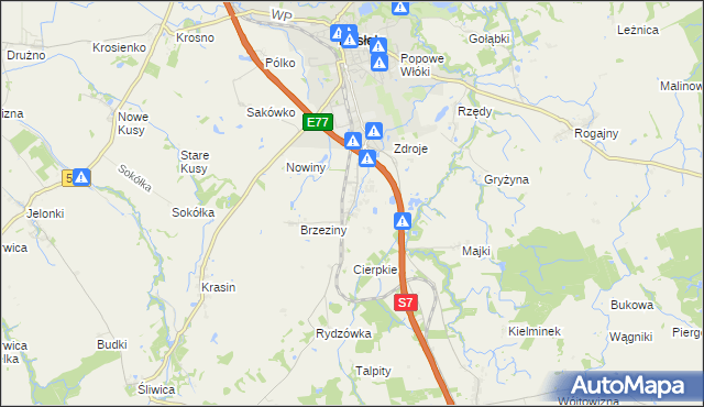 mapa Nowa Wieś gmina Pasłęk, Nowa Wieś gmina Pasłęk na mapie Targeo