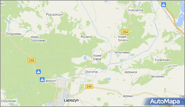 mapa Nowe Dąbie, Nowe Dąbie na mapie Targeo