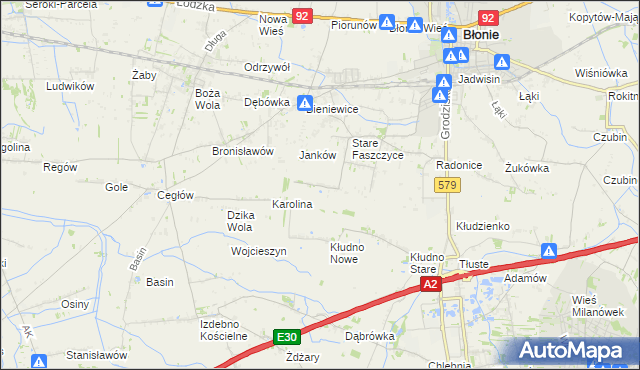 mapa Nowe Faszczyce, Nowe Faszczyce na mapie Targeo