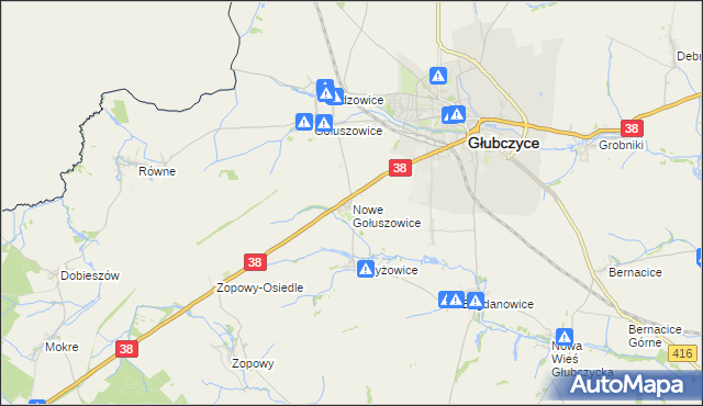 mapa Nowe Gołuszowice, Nowe Gołuszowice na mapie Targeo