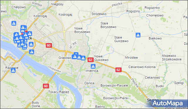mapa Nowe Gulczewo, Nowe Gulczewo na mapie Targeo