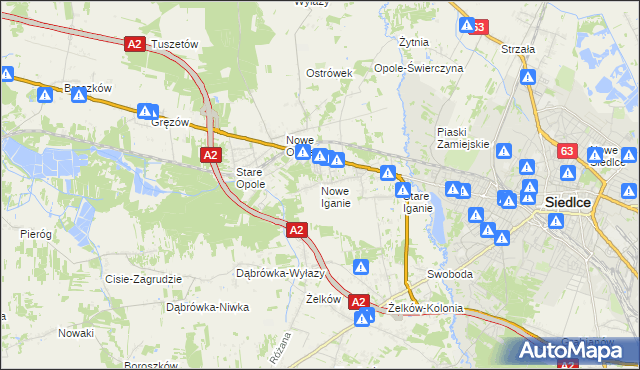 mapa Nowe Iganie, Nowe Iganie na mapie Targeo