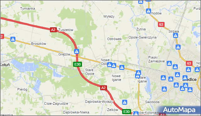 mapa Nowe Opole, Nowe Opole na mapie Targeo