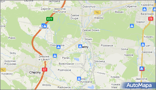 mapa Nowiny gmina Sitkówka-Nowiny, Nowiny gmina Sitkówka-Nowiny na mapie Targeo