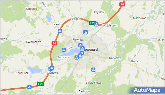 mapa Nowogard, Nowogard na mapie Targeo