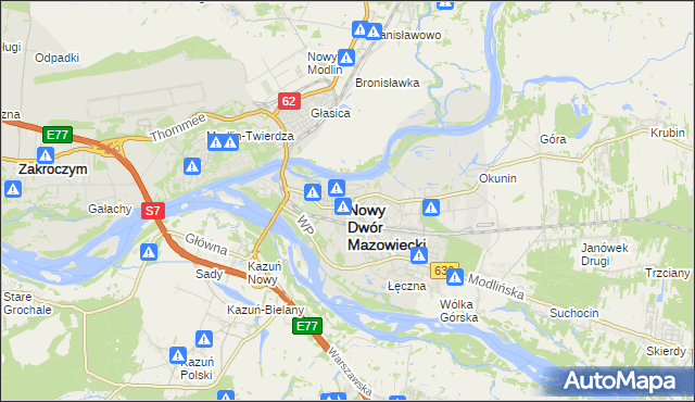 mapa Nowy Dwór Mazowiecki, Nowy Dwór Mazowiecki na mapie Targeo