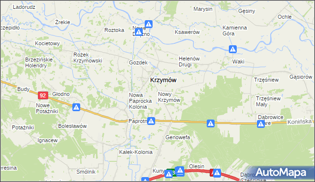 mapa Nowy Krzymów, Nowy Krzymów na mapie Targeo