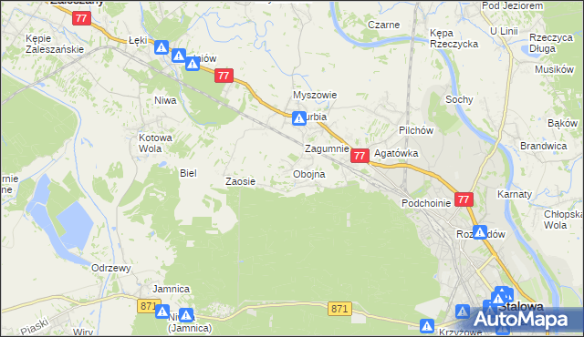 mapa Obojna, Obojna na mapie Targeo