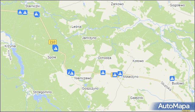 mapa Ochodza gmina Dębnica Kaszubska, Ochodza gmina Dębnica Kaszubska na mapie Targeo