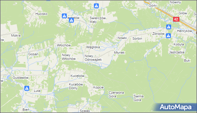 mapa Odrowążek, Odrowążek na mapie Targeo