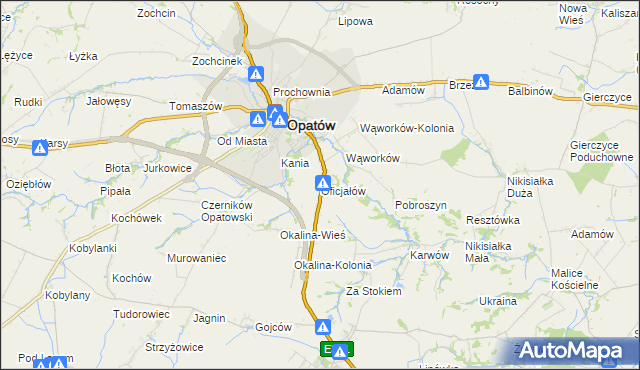 mapa Oficjałów, Oficjałów na mapie Targeo