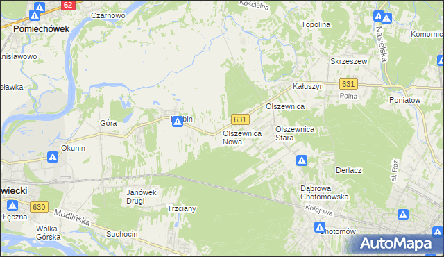 mapa Olszewnica Nowa, Olszewnica Nowa na mapie Targeo