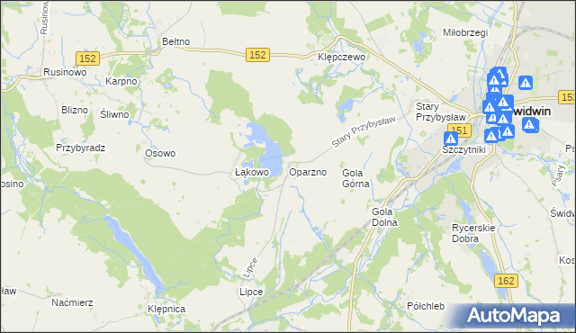 mapa Oparzno, Oparzno na mapie Targeo