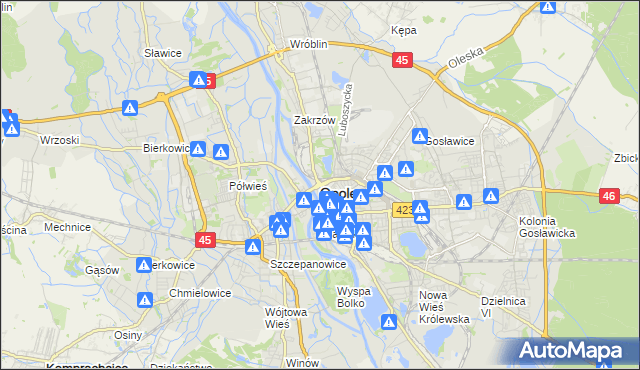 mapa Opola, Opole na mapie Targeo