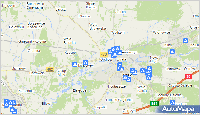 mapa Orchów, Orchów na mapie Targeo