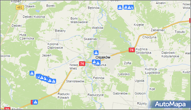 mapa Osjaków, Osjaków na mapie Targeo