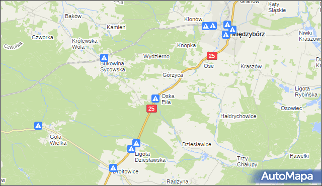 mapa Oska Piła, Oska Piła na mapie Targeo