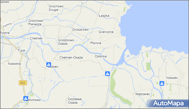 mapa Osłonka, Osłonka na mapie Targeo