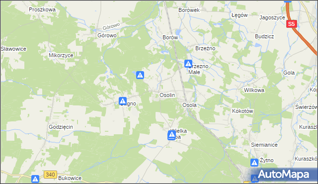 mapa Osolin, Osolin na mapie Targeo