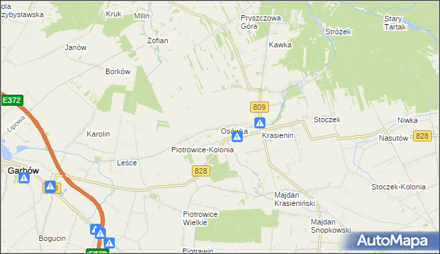 mapa Osówka gmina Niemce, Osówka gmina Niemce na mapie Targeo