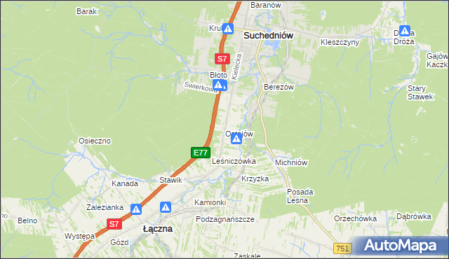 mapa Ostojów, Ostojów na mapie Targeo