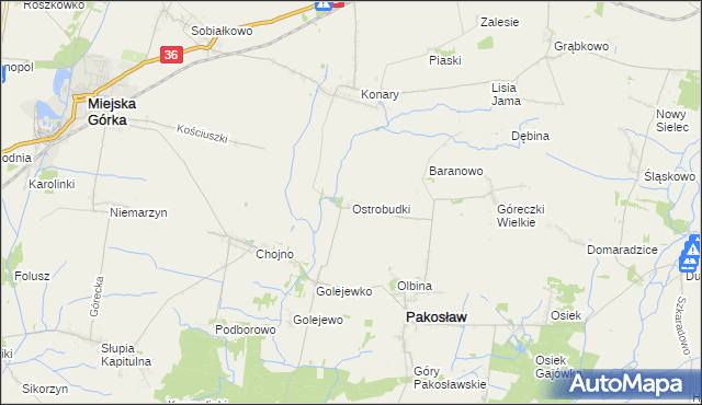 mapa Ostrobudki, Ostrobudki na mapie Targeo