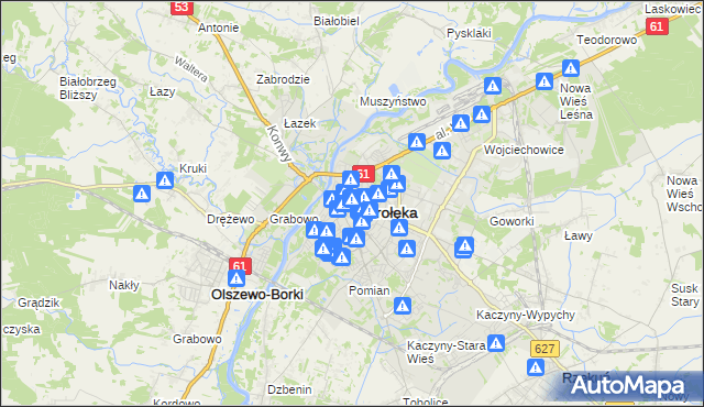mapa Ostrołęka, Ostrołęka na mapie Targeo