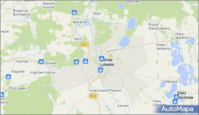 mapa Ostrów Lubelski, Ostrów Lubelski na mapie Targeo