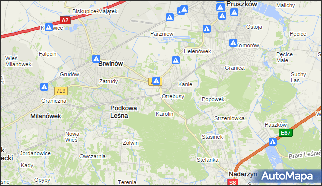 mapa Otrębusy, Otrębusy na mapie Targeo