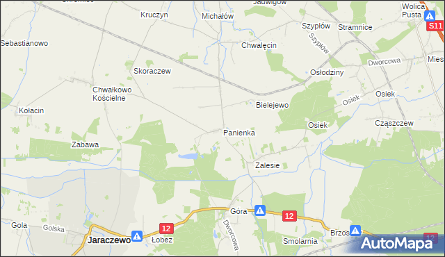 mapa Panienka, Panienka na mapie Targeo