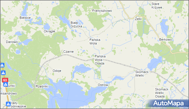 mapa Pańska Wola Osada, Pańska Wola Osada na mapie Targeo