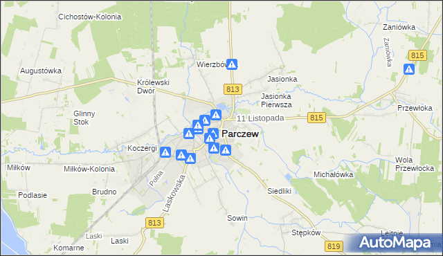 mapa Parczew, Parczew na mapie Targeo