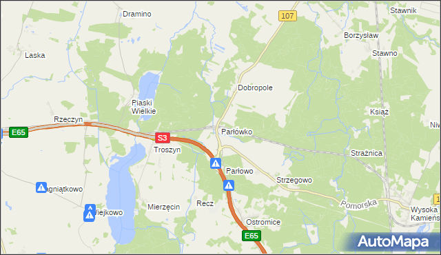 mapa Parłówko, Parłówko na mapie Targeo