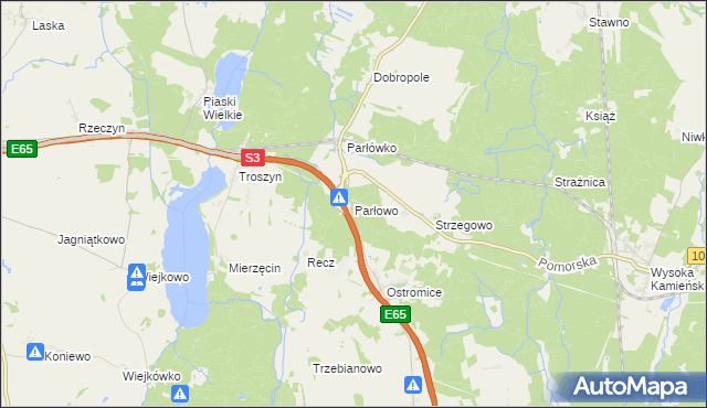 mapa Parłowo, Parłowo na mapie Targeo