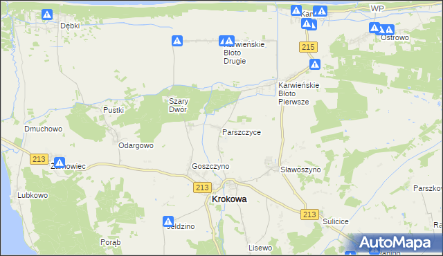 mapa Parszczyce, Parszczyce na mapie Targeo