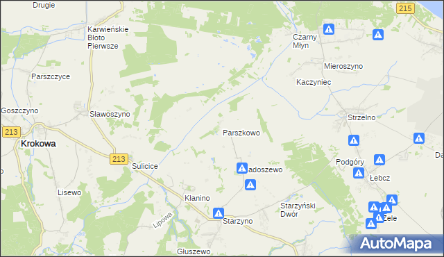 mapa Parszkowo, Parszkowo na mapie Targeo