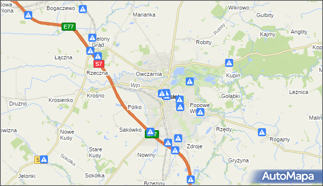 mapa Pasłęk, Pasłęk na mapie Targeo