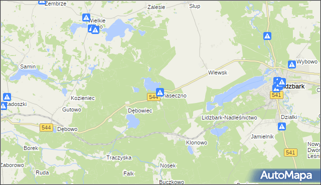 mapa Piaseczno gmina Lidzbark, Piaseczno gmina Lidzbark na mapie Targeo