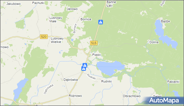 mapa Piaski gmina Susz, Piaski gmina Susz na mapie Targeo