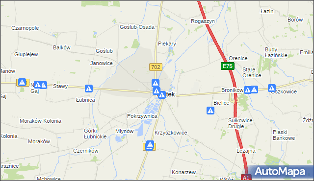 mapa Piątek powiat łęczycki, Piątek powiat łęczycki na mapie Targeo