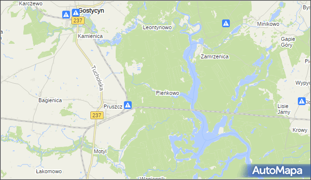 mapa Pieńkowo gmina Gostycyn, Pieńkowo gmina Gostycyn na mapie Targeo