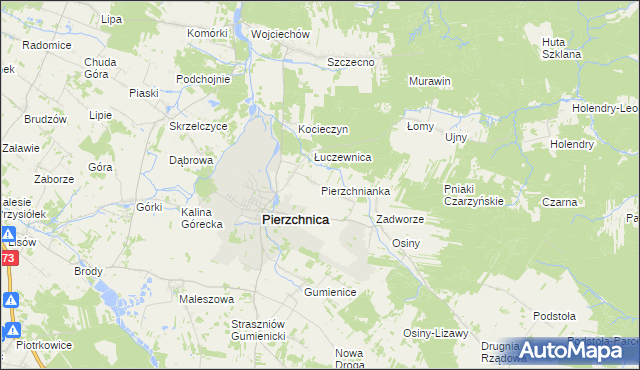 mapa Pierzchnianka, Pierzchnianka na mapie Targeo