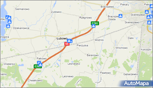 mapa Pierzyska, Pierzyska na mapie Targeo