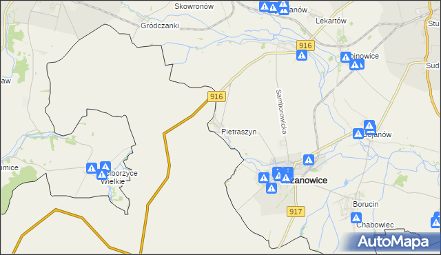 mapa Pietraszyn, Pietraszyn na mapie Targeo